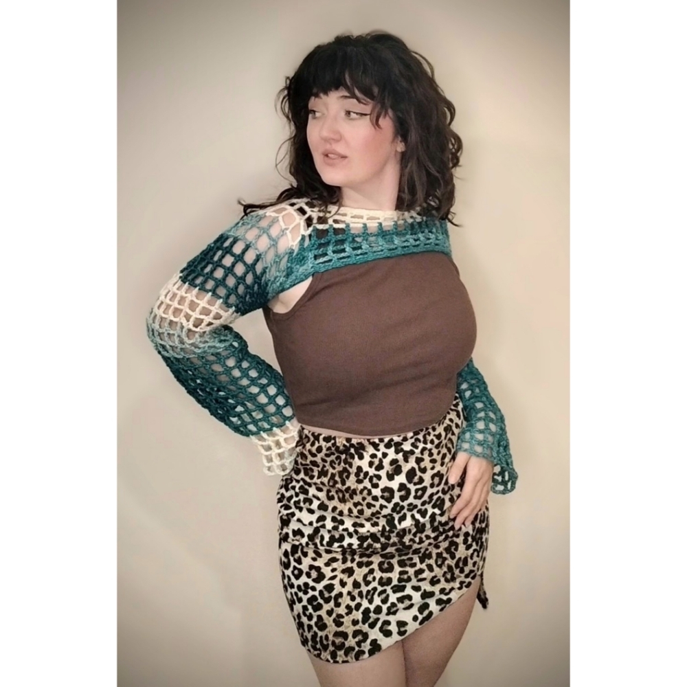 Crochet Netted Shrug Sleeves